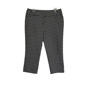 Worthington Black and White Geometric Cropped Capri Pants Size 10